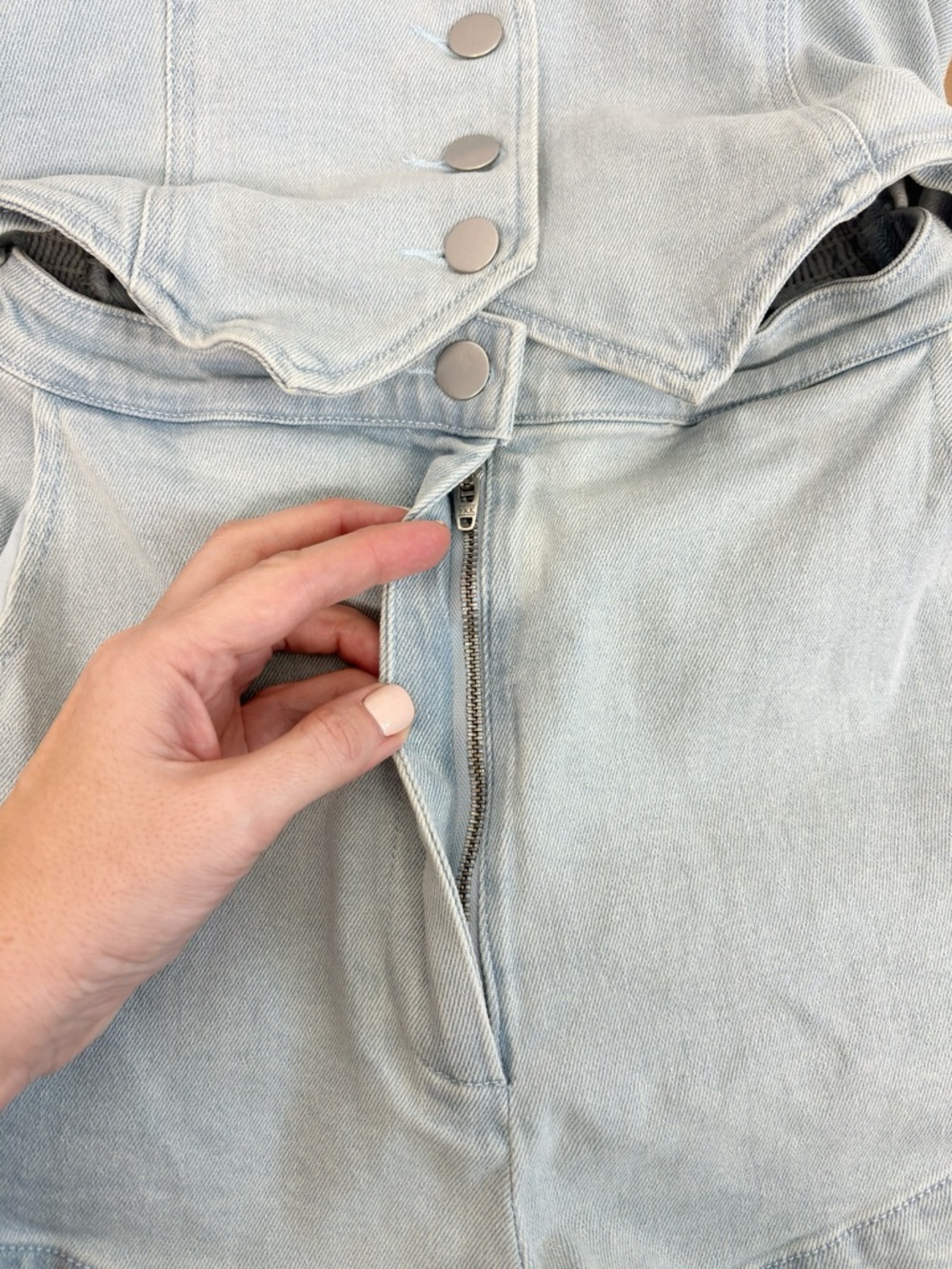 Amanda Uprichard Kelso Romper in Iceberg Denim Size S - Picture 6 of 13